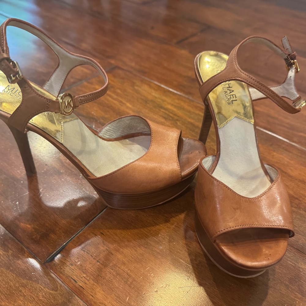 Michael Kors Tan/Camel Platform Heels